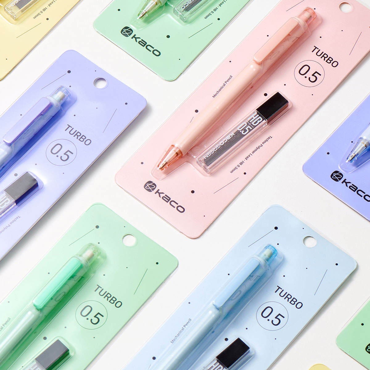 KACO TURBO シャープペンセット 0.5mm替芯付き Pink/Yellow/Green/Blue