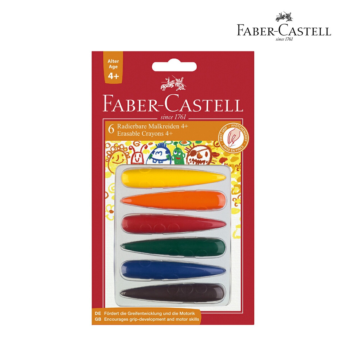 【在庫限りプライス】ファーバーカステル プレスクールフィンガークレヨン 6色入 (120404)