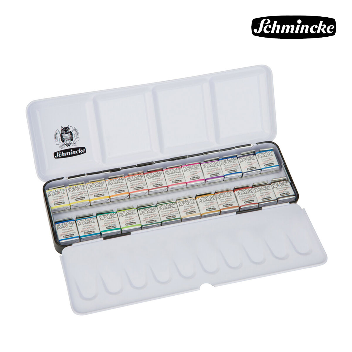 シュミンケ ホラダム透明水彩絵具 ハーフパン 24色セット（金属ケース