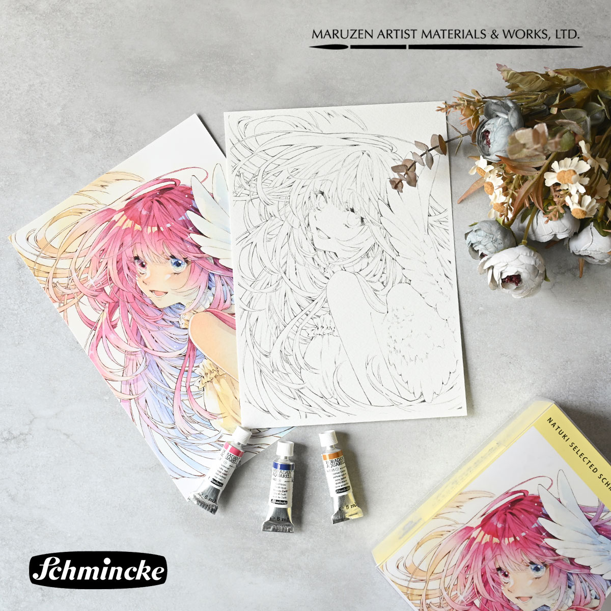シュミンケ Schmincke なつきセレクト ホラダム透明水彩絵具 3色セット