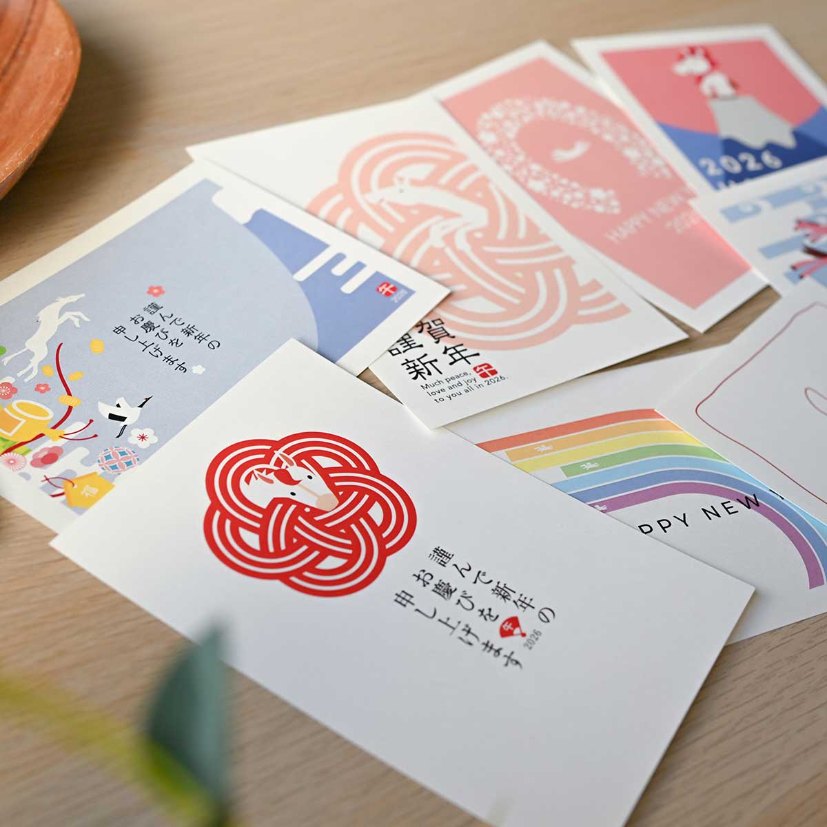 2026年 (令和8年) 午年 デザイン パック年賀状 5枚入り (A-01～08)　1/4Page