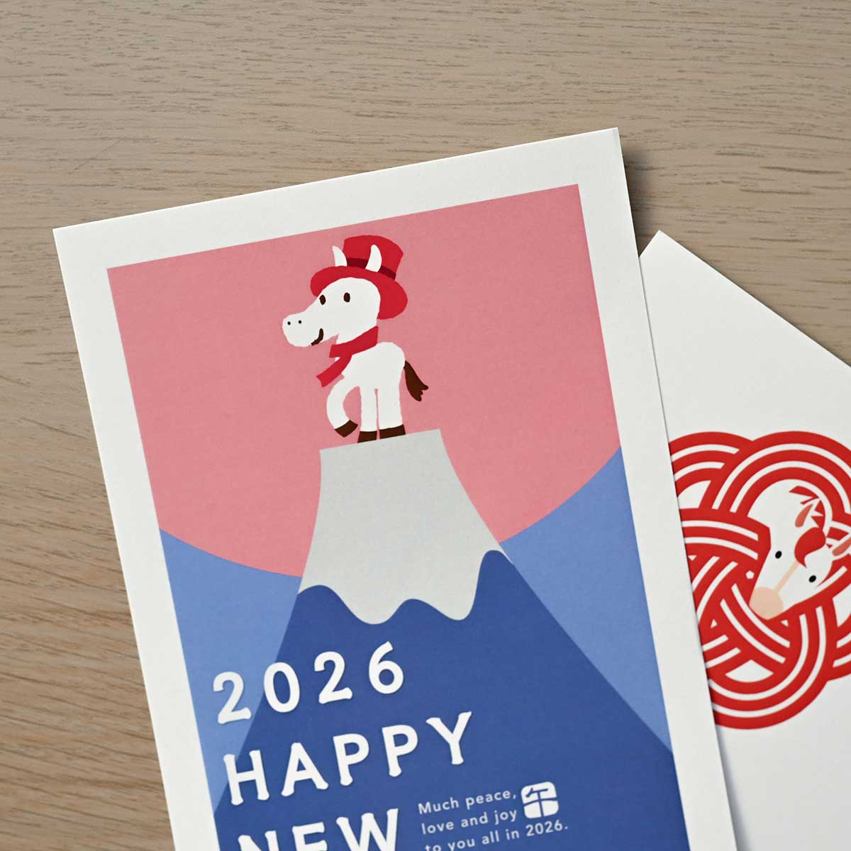 2026年 (令和8年) 午年 デザイン パック年賀状 5枚入り (A-01～08)　1/4Page