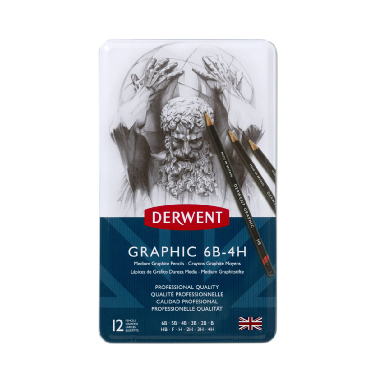 ダーウェント グラフィック ミディアム デザイナー 12本セット 6B-4H (34214)