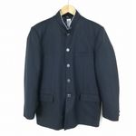 学生服 学ラン 180A 男子 富士ヨット 上着 ウール混 ラウンドカラー サージ 紺 中古 ランクC a3 JJ6317