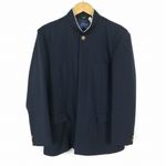 学生服 学ラン 180A 男子 富士ヨット 上着 ウール混 神奈川小田原高校 学校指定制服 ラウンドカラー 紺 中古 ランクB a3 JJ6347