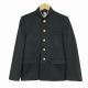 学生服 学ラン 155A 男子 富士ヨット 上着 ウール混 標準型学生服 ラウンドカラー カシドス 黒 中古 ランクC a3 JJ5696