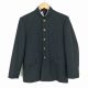 学生服 学ラン 165A 男子 トンボ 上着 丸洗い可 ウール混 標準型学生服 ラウンドカラー サージ 黒 中古 ランクC a3 JJ5736