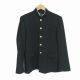 学生服 学ラン 160A 男子 カンコー Dry Wash 上着 ウール混 標準型学生服 ラウンドカラー カシドス 黒 中古 ランクC a3 JJ5772