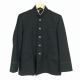 学生服 学ラン 155A 男子 上着 ウール混 学校指定制服 ラウンドカラー サージ 黒 中古 ランクC a3 JJ5780