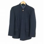 学生服 学ラン 180A 男子 富士ヨット 上着 ウール混 学校指定制服 ラウンドカラー 紺 中古 ランクC a3 JJ6718