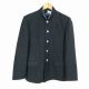 学生服 学ラン 170A 男子 富士ヨット 上着 ウール混 学校指定制服 ラウンドカラー サージ 黒 中古 ランクC a3 JJ6994