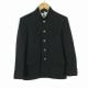 学生服 学ラン 160A 男子 富士ヨット 上着 丸洗い可 ウール混 標準型学生服 ラウンドカラー カシドス 黒 中古 ランクC a3 JJ7038