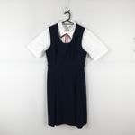 ジャンパースカート 紐タイ バスト90 ウエスト74 冬物 女子 学生服 中学 高校 紺 制服 中古 ランクB NA7283