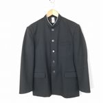 学生服 学ラン 180A 男子 カンコー 上着 丸洗い可 学校指定制服 福岡筑紫台高校 ラウンドカラー グレー 中古 ランクC a3 JJ7170