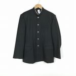 学生服 学ラン 180A 男子 カンコー 上着 丸洗い可 福岡筑紫台高校 学校指定制服 ラウンドカラー 黒 中古 ランクC a3 JJ7171