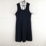 ジャンパースカート 紐タイ バスト86 ウエスト74 夏物 女子 学生服 中学 高校 紺 制服 中古 ランクC EY0490