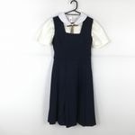 ジャンパースカート 紐タイ バスト86 ウエスト68 冬物 女子 学生服 中学 高校 紺 制服 中古 ランクC EY0623