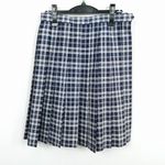 スクールスカート 夏物 w66-丈56 チェック 東京明星学苑明星中学高校 プリーツ 学生服 制服 女子 中古 HK5401