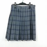 スクールスカート 夏物 w66-丈56 チェック 埼玉武南高校 プリーツ 学生服 制服 女子 中古 HK5404