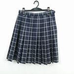 スクールスカート 夏物 w69-丈55 チェック 東京小石川中等教育学校 プリーツ 学生服 制服 女子 中古 HK5405