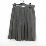 スクールスカート 夏物 w58-丈56 チェック 広島安芸府中高校 プリーツ 学生服 制服 女子 中古 HK5406