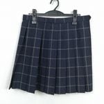 スクールスカート 大きいサイズ 夏物 w75-丈47 チェック 神奈川厚木清南高校 プリーツ 学生服 制服 女子 中古 HK5427