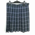 スクールスカート 夏物 w63-丈58 チェック 東京晴海総合高校 プリーツ 学生服 制服 女子 中古 HK5430