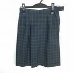 スクールスカート 夏物 w63-丈60 チェック 東京小金井第二中学 プリーツ 学生服 制服 女子 中古 HK5431