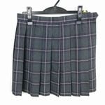 スクールスカート 夏物 w69-丈46 チェック 東京小平高校 プリーツ 学生服 制服 女子 中古 HK5462