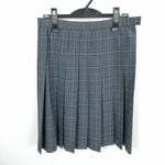 スクールスカート 夏物 w69-丈59 チェック 神奈川日本大学藤沢高校 プリーツ 学生服 制服 女子 中古 HK5504