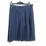 スクールスカート 夏物 w63-丈62 紺 山口中央高校 プリーツ 学生服 制服 女子 中古 HK5538