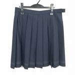 スクールスカート 大きいサイズ 夏物 w80-丈58 紺 滋賀彦根翔西館高校 プリーツ 学生服 制服 女子 中古 HK5547