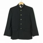 学生服 学ラン 160A 男子 上着 丸洗い可 ウール混 標準型学生服 ラウンドカラー カシドス 黒 中古 ランクC a3 JJ7271