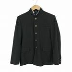 学生服 学ラン 160A 男子 トンボ 上着 丸洗い可 ウール混 標準型学生服 ラウンドカラー カシドス 黒 中古 ランクC a3 JJ7275