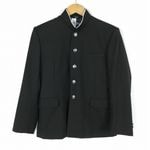 学生服 学ラン 160A 男子 トンボ 上着 丸洗い可 ウール混 標準型学生服 ラウンドカラー サージ 黒 中古 ランクC a3 JJ7277