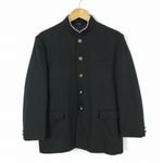学生服 学ラン 170A 男子 トンボ 上着 丸洗い可 ウール混 標準型学生服 ラウンドカラー カシドス 黒 中古 ランクC a3 JJ7280