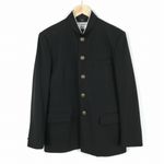 学生服 学ラン 170A 男子 富士ヨット 上着 丸洗い可 ウール混 標準型学生服 ラウンドカラー カシドス 黒 中古 ランクC a3 JJ7281