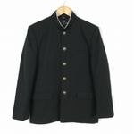 学生服 学ラン 170A 男子 富士ヨット 上着 丸洗い可 ウール混 標準型学生服 ラウンドカラー カシドス 黒 中古 ランクC a3 JJ7282