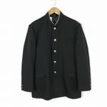 学生服 学ラン 185A 男子 上着 丸洗い可 標準型学生服 ラウンドカラー カシドス 黒 中古 ランクC a3 JJ7284
