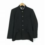 学生服 学ラン 180A 男子 上着 丸洗い可 ウール混 標準型学生服 ラウンドカラー カシドス 黒 中古 ランクB a3 JJ7285