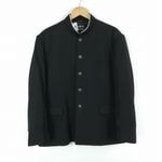 学生服 学ラン 175B 男子 上着 丸洗い可 ウール混 標準型学生服 ラウンドカラー カシドス 黒 中古 ランクC a3 JJ7294