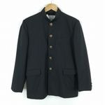 学生服 学ラン 170A 男子 上着 丸洗い可 ウール混 標準型学生服 詰襟 サージ 黒 中古 ランクC a3 JJ7297
