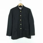 学生服 学ラン 185A 男子 上着 ラウンドカラー サージ 黒 中古 ランクC a3 JJ7298