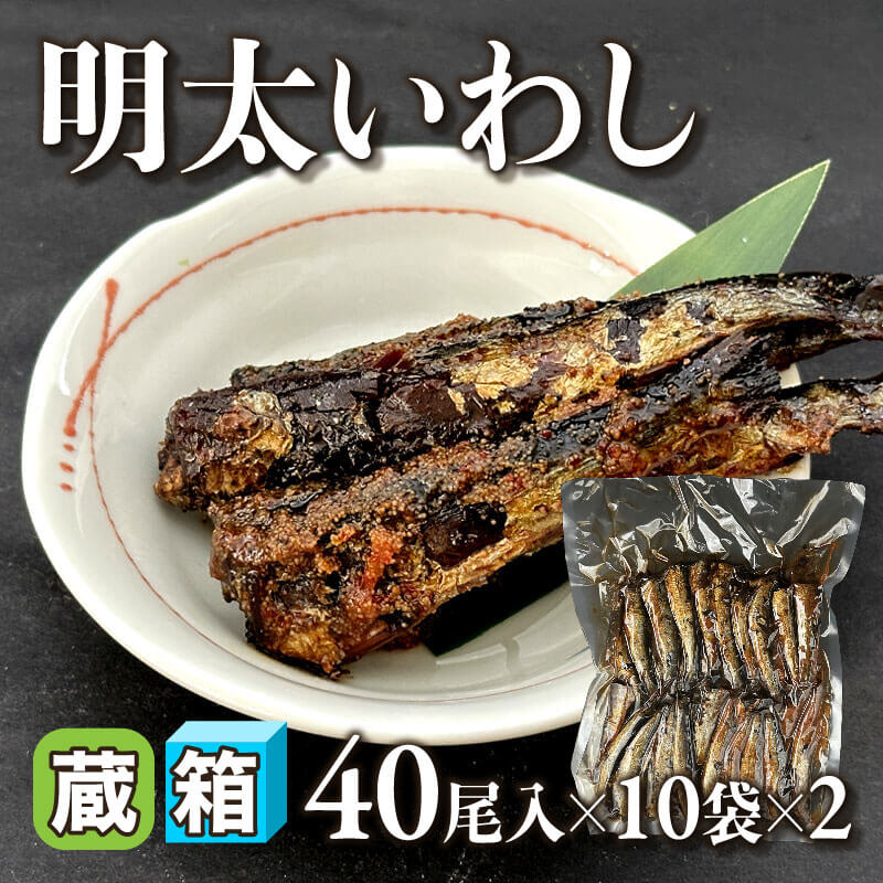 ［箱売］明太いわし  800尾［約14g］（40尾入×10袋×2）〈冷蔵〉