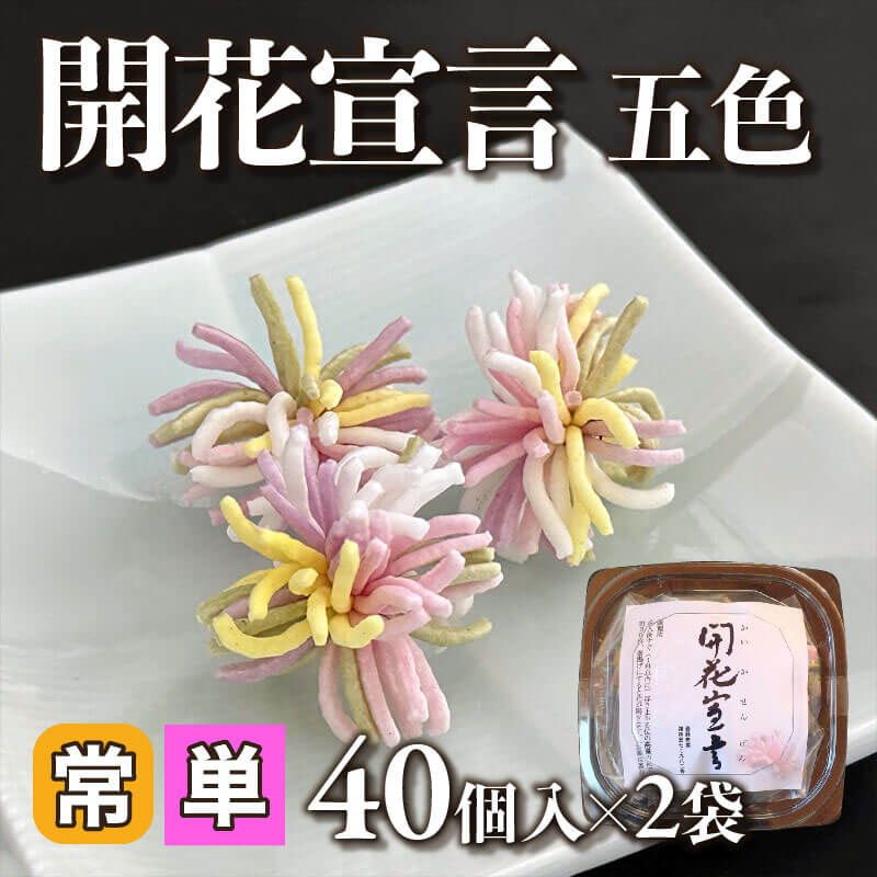 ［小売］国産 開花宣言 五色（40個入×2袋）〈常温〉