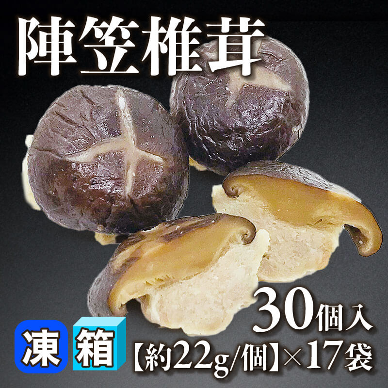 ［箱売］陣笠椎茸 510個［約22g/個］（30個入×17袋）〈冷凍〉