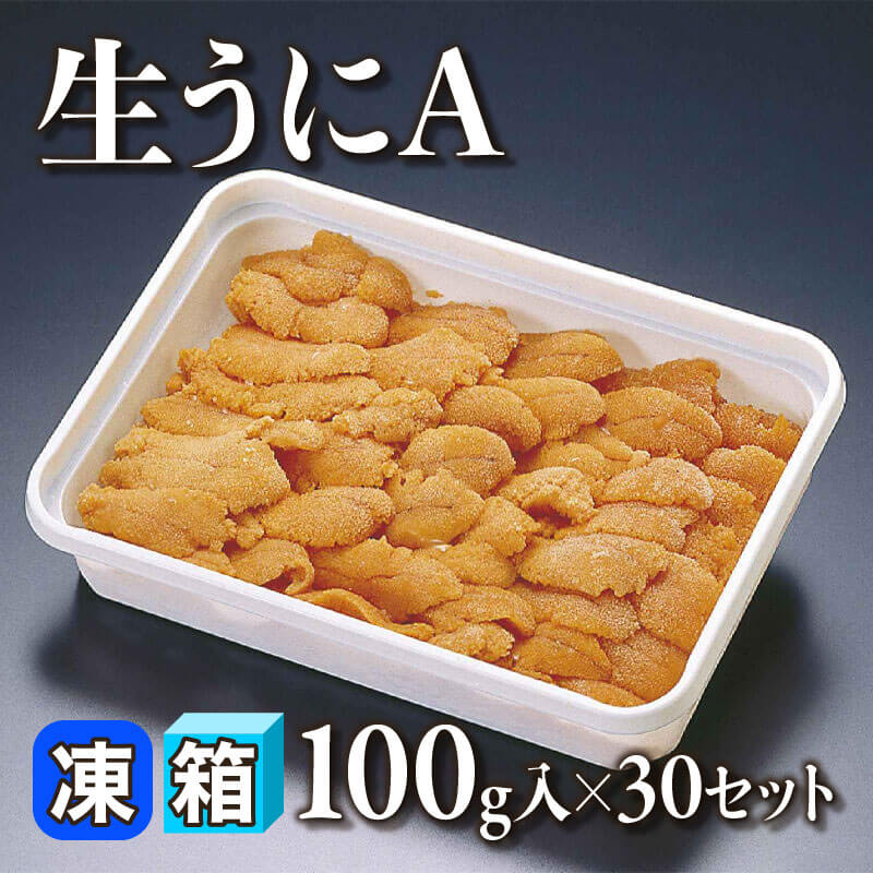 ［箱売］生うにA（100g入×30セット）〈冷凍〉
