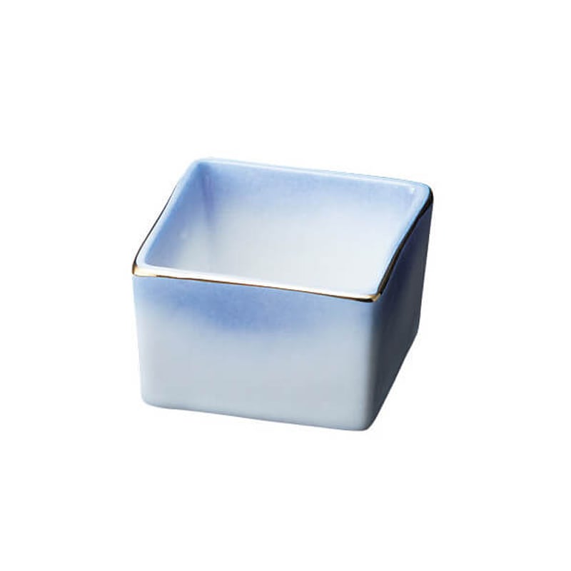 ［ヤマコー 用美］陶器・角型珍味入 コバルト吹