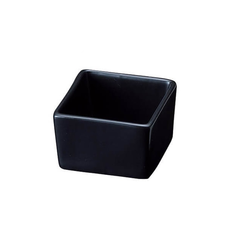 ［ヤマコー 用美］陶器・角型珍味入 黒マット