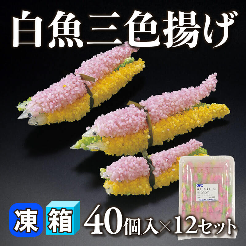 ［箱売］白魚三色揚げ［小・約8g/個］480個（40個入×12セット）〈冷凍〉
